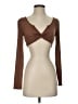 Shein Brown Long Sleeve Top Size 4 - photo 1