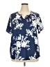 Assorted Brands 100% Polyester Blue Short Sleeve Blouse Size 2X - photo 1