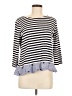 Talbots Stripes Multi Color Black 3/4 Sleeve Top Size M - photo 1