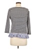 Talbots Stripes Multi Color Black 3/4 Sleeve Top Size M - photo 2