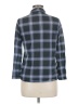 Just Polly 100% Polyester Plaid Blue 3/4 Sleeve Blouse Size M - photo 2