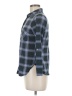 Just Polly 100% Polyester Plaid Blue 3/4 Sleeve Blouse Size M - photo 5