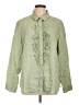 Chico's 100% Linen Green Long Sleeve Blouse Size Lg (2.5) - photo 1