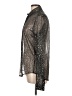 Saint Laurent Metallic Silver Black Long Sleeve Blouse Size EU 42 / US 12 - photo 5