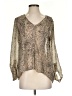 Pins and Needles Animal Print Leopard Print Multi Color Tan 3/4 Sleeve Blouse Size S - photo 1