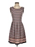 Max Studio Print Brown Casual Dress Size XS - photo 1