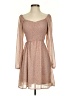 Jessica Simpson 100% Polyester Hearts Brown Casual Dress Size XS - photo 1