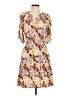 Rails 100% Polyester Print Brown Casual Dress Size L - photo 1