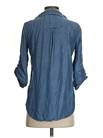 New York & Company 3/4 Sleeve Button-Down Shirt (view 2)