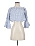 écru lab 100% Cotton Blue 3/4 Sleeve Blouse Size Sm - Med - photo 1