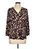 TWO by Vince Camuto Floral Black 3/4 Sleeve Blouse Size L - photo 1