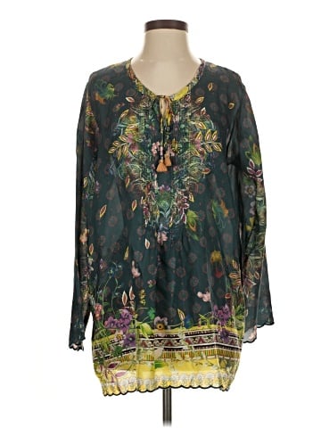Johnny Was 3/4 Sleeve Silk Top (view 1)
