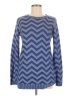 Say What? 100% Acrylic Chevron-herringbone Blue Pullover Sweater Size M - photo 1