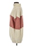 POPSUGAR 100% Acrylic Color Block Ivory Turtleneck Sweater Size M - photo 5