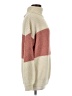 POPSUGAR 100% Acrylic Color Block Ivory Turtleneck Sweater Size M - photo 4