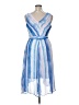 DKNY 100% Polyester Stripes Blue Cocktail Dress Size 14 - photo 2