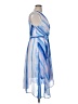DKNY 100% Polyester Stripes Blue Cocktail Dress Size 14 - photo 4