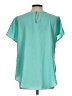 Cato Teal Short Sleeve Blouse Size L - photo 2
