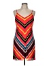 Express 100% Polyester Chevron-herringbone Burgundy Cocktail Dress Size M - photo 1