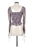 H&M 100% Polyester Blue Long Sleeve Top Size XS - photo 2
