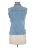 Bill Blass Blue Sleeveless Button-Down Shirt Size M - photo 2