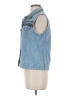 Bill Blass Blue Sleeveless Button-Down Shirt Size M - photo 5