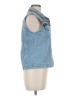 Bill Blass Blue Sleeveless Button-Down Shirt Size M - photo 4