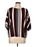 LUCCA 100% Polyester Stripes Burgundy Short Sleeve Blouse Size L - photo 1