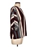 LUCCA 100% Polyester Stripes Burgundy Short Sleeve Blouse Size L - photo 4