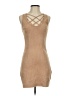 Bebe Solid Tan Cocktail Dress Size S - photo 1