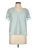 A New Day 100% Polyester Teal Short Sleeve Blouse Size L - photo 1