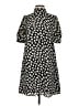 Ann Taylor 100% Polyester Print Black Casual Dress Size XS - photo 1