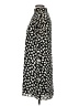 Ann Taylor 100% Polyester Print Black Casual Dress Size XS - photo 5