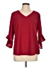 Assorted Brands 100% Polyester Burgundy 3/4 Sleeve Blouse Size L - photo 1
