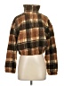 Zaful 100% Polyester Plaid Brown Faux Fur Jacket Size S - photo 1