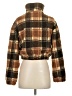 Zaful 100% Polyester Plaid Brown Faux Fur Jacket Size S - photo 2