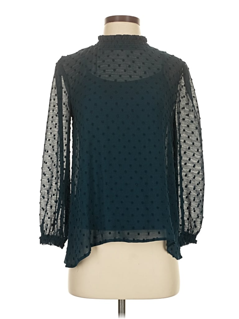 Pre-owned Luq Long Sleeve Blouse In Blue