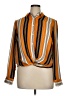 Marisol Stripes Orange Long Sleeve Blouse Size 1X - photo 1