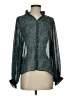 Zara Metallic Teal Long Sleeve Blouse Size S - photo 1