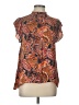 Chufy 100% Viscose Paisley Orange Short Sleeve Blouse Size L - photo 1