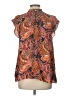 Chufy 100% Viscose Paisley Orange Short Sleeve Blouse Size L - photo 2