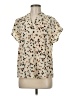 Shein 100% Polyester Animal Print Ivory Short Sleeve Blouse Size 6 - photo 1