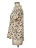 Shein 100% Polyester Animal Print Ivory Short Sleeve Blouse Size 6 - photo 5