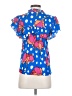 Crosby 100% Rayon Print Blue Short Sleeve Blouse Size XS - photo 2