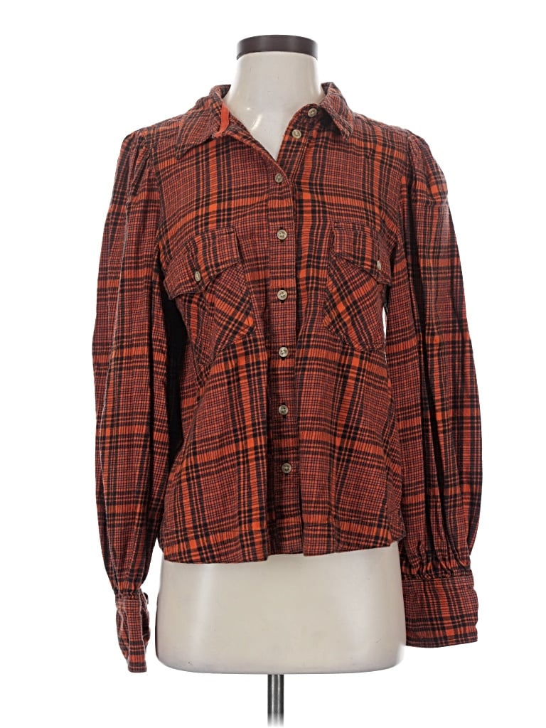 Pre-owned We The Free Long Sleeve Polo Shirt In Orange
