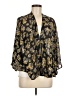 Xhilaration 100% Polyester Floral Black 3/4 Sleeve Blouse Size M - photo 1