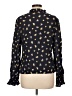 CeCe Floral Multi Color Black Long Sleeve Blouse Size L - photo 2