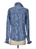 J. McLaughlin Chevron-herringbone Blue Long Sleeve Button-Down Shirt Size 4 - photo 2
