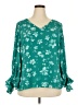 Halogen 100% Polyester Teal 3/4 Sleeve Blouse Size XXL - photo 1