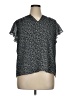 Investments 100% Polyester Black Short Sleeve Blouse Size XL (petite) - photo 1